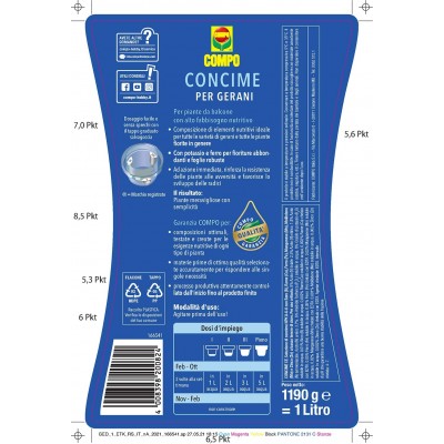 Compo concime liquido per gerani 1,3lt