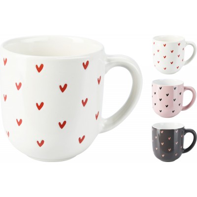 Mug in ceramica colorata con cuori d 7 h 9 cm - 300ml