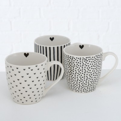 Jumbo mug in porcellana bianca con cuore - 3 varianti