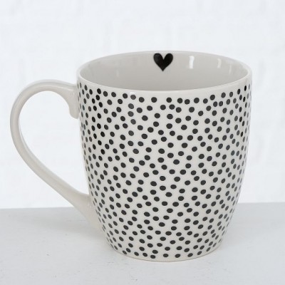 Jumbo mug in porcellana bianca con cuore - 3 varianti