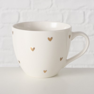 Jumbo mug Lovely con decoro a cuori oro