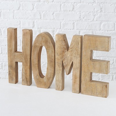 Decorazione lettere "HOME" in legno di mango