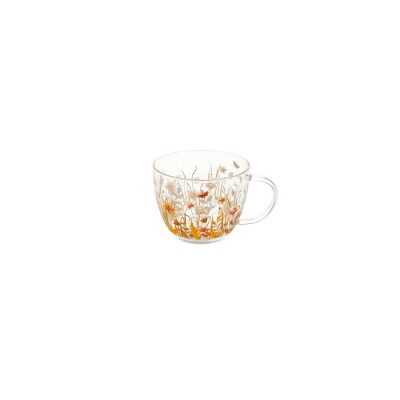 Tazza in vetro borosilicato fantasia Giardino d'autunno 350ml