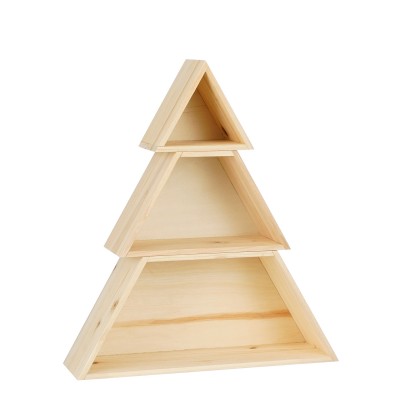 Scaffale organizer albero legno h38 cm