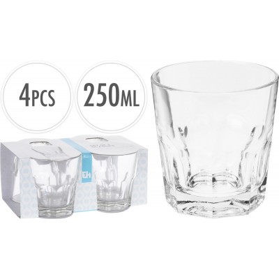 Set 4 bicchieri in vetro per acqua