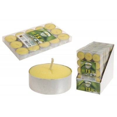 15 Tealights alla citronella antizanzare