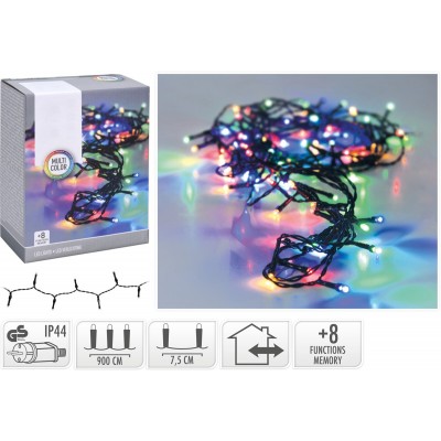 Ghirlanda luminosa con 120 LED multicolor + 8 giochi di luce