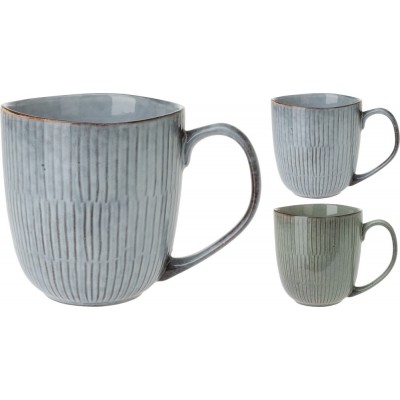 Mug in ceramica colorata con decoro a righe 350ml