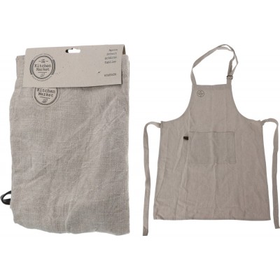 Grembiule da cucina in cotone beige