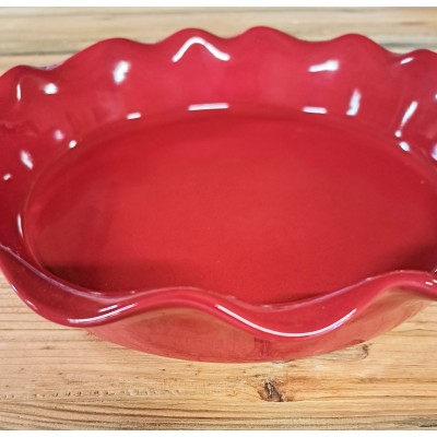 Pirofila smerlata in ceramica bianca o rossa 24 cm