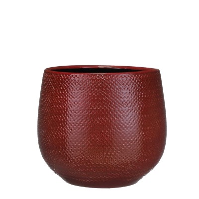 Portavaso Gabriel in ceramica bordeaux lucido h20 d25 cm