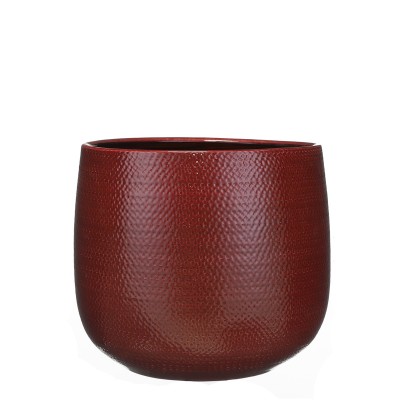 Portavaso Gabriel in ceramica bordeaux lucido h25 d29 cm