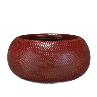 Ciotola portavaso Gabriel in ceramica bordeaux d32 h16 cm